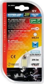 Lampa C5W-C10W Hyper-Led Power 27 White 12V 1τμχ