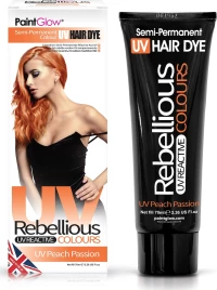 Paintglow Rebellious UV Semi Permanent Hair Dye Peach Passion 70ml