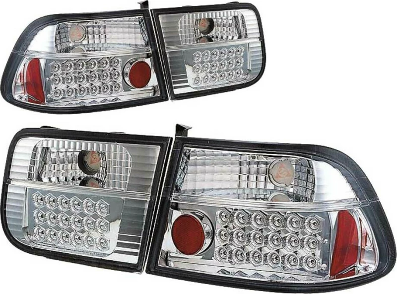Autoline Πίσω Φανάρια LED για Honda Civic 2D 1996 Chrome 2τμχ