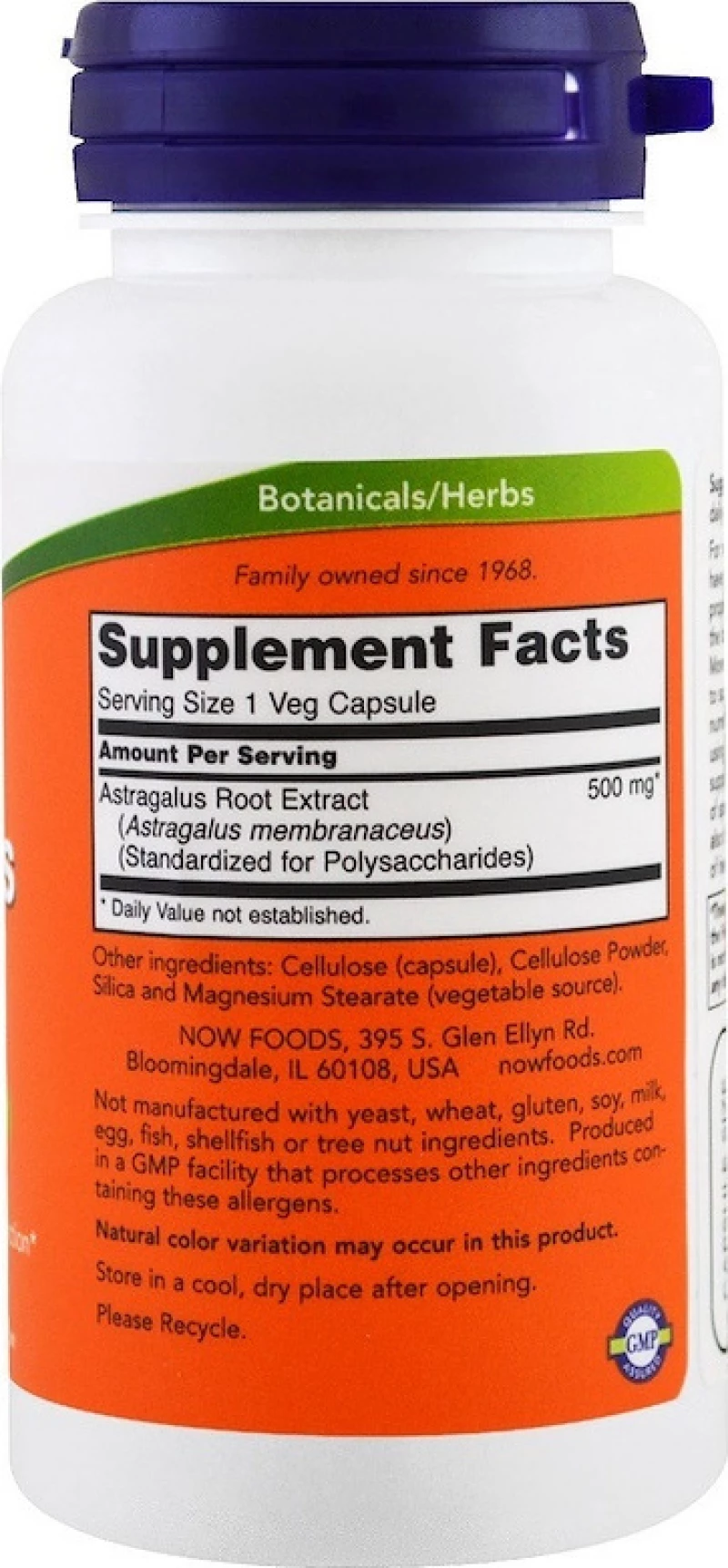Now Foods Astragalus 500mg 100 κάψουλες