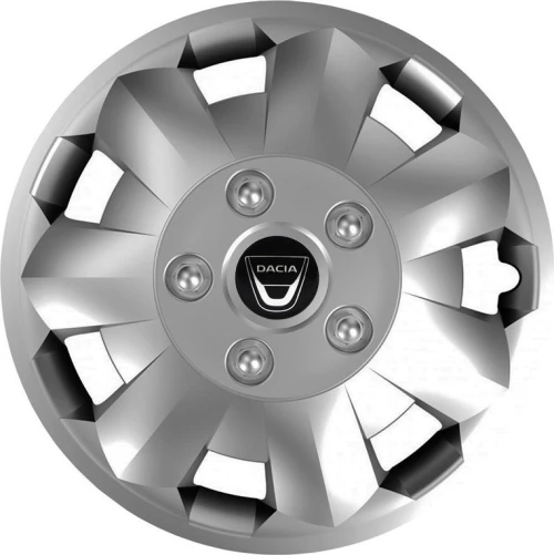 Versaco Σετ Τάσια Αυτοκινήτου Nova Silver με σήμα Dacia 4τμχ 14" Ασημί