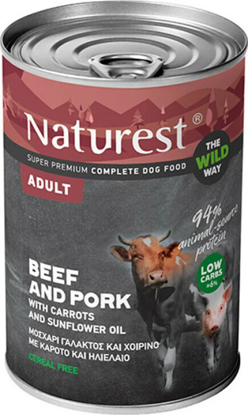 Naturest Adult Βοδινό / Καρότο / Χοιρινό 400gr