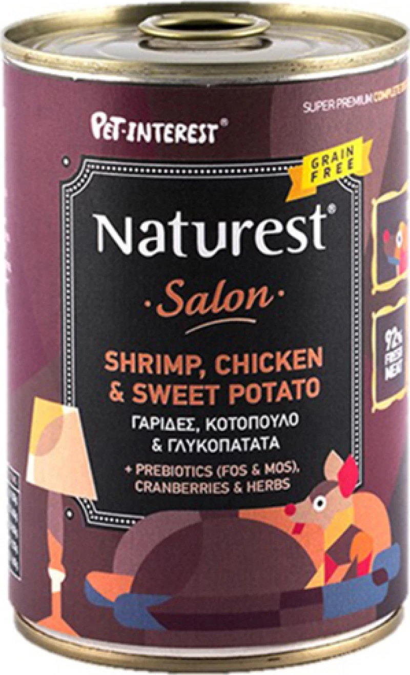 Naturest Pet Interest Κοτόπουλο Γαρίδες Γλυκοπατάτα 400gr