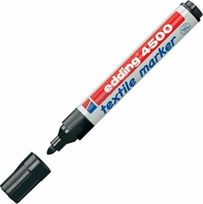 Edding Textile Marker 4500 Μαρκαδόρος Υφάσματος Στρογγυλή Μύτη Μαύρο 1τμχ