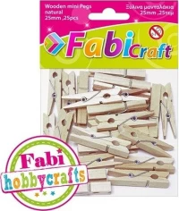 Fabi Μανταλάκια Χειροτεχνίας Ξύλινα 25mm 25τμχ