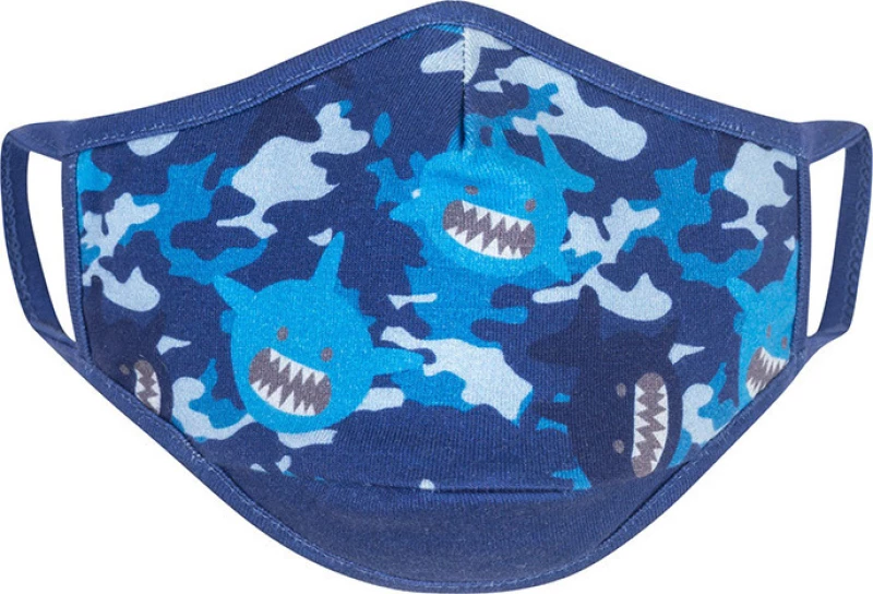 Zoocchini Σετ 3 Organic Βαμβακερές Παιδικές Μάσκες 3-6 Ετών Shark Multi 3τμχ