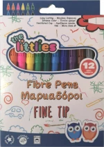 The Littlies Fibre Pens Fine Tip 12 Χρώματα