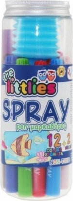 The Littlies Μαρκαδόροι Σπρέι + 2 Στένσιλ 12 Χρώματα