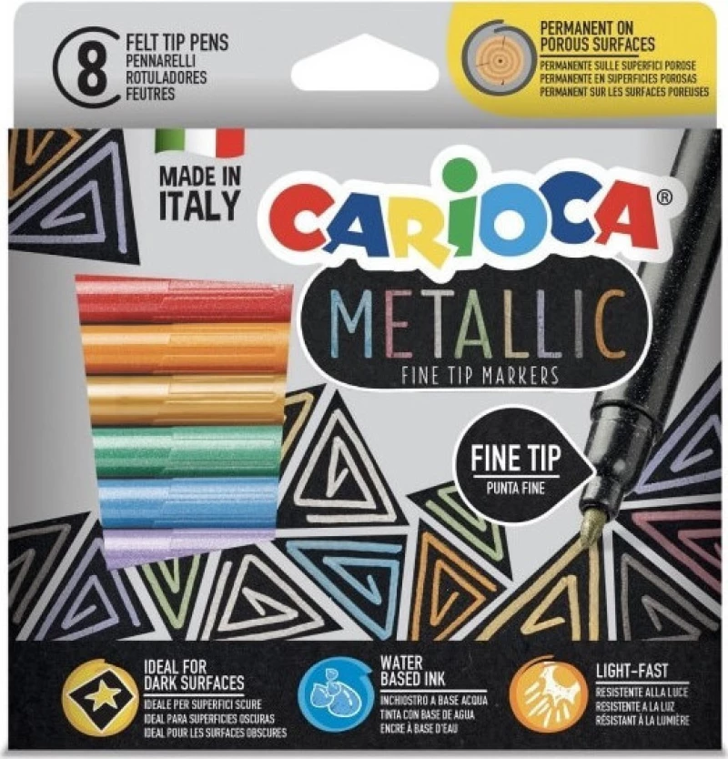Carioca Metallic Fine Tip 8 Χρώματα
