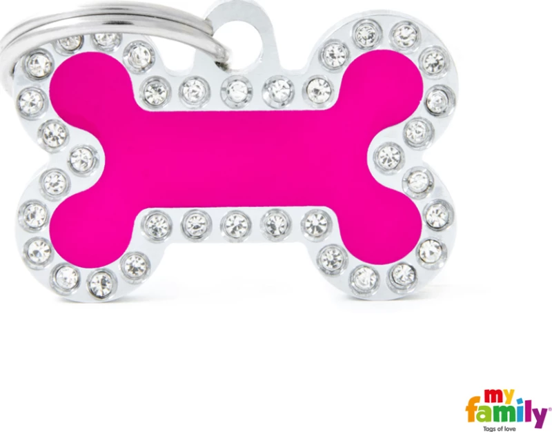 My Family Glam Small Bone Φούξια Ταυτότητα 3x2cm