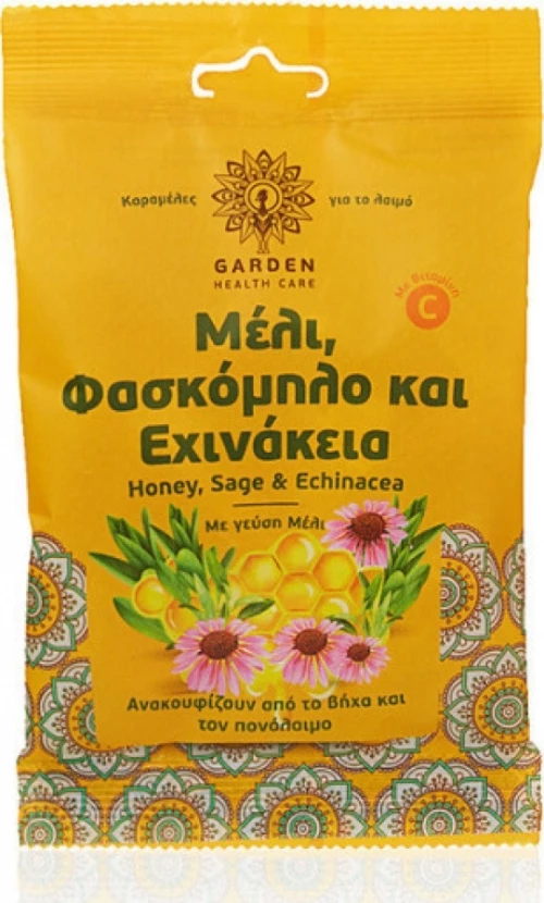Garden Καραμέλες για το Λαιμό Μέλι, Φασκόμηλο & Εχινάκεια 60gr
