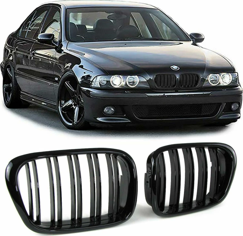 Auto Gs Καρδιές Μάσκας BMW 5er E39 Limo Touring 1995-2003 M4 Look Glossy Black