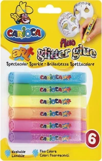 Carioca Glitter Fluo Κόλλα 10.5ml 6τμχ