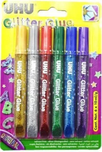 UHU Glitter Glue Κόλλα 10ml 6τμχ