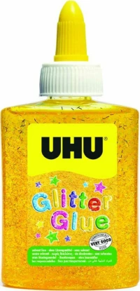 UHU Glitter Glue Χρυσόκολλα 90ml Κίτρινο