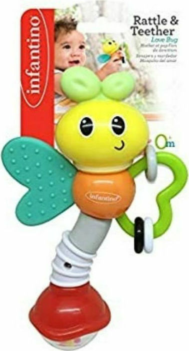 Infantino Rattle Teether Love Bug 0 + μηνών