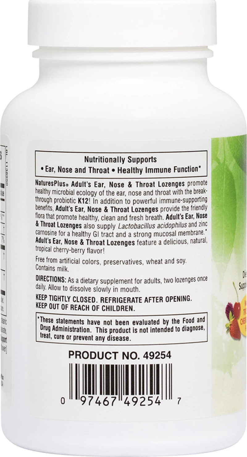 Nature's Plus Ear Nose & Throat 60 παστίλιες