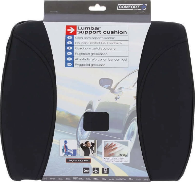 Sumex Ανατομικό / Ορθοπεδικό Μαξιλαράκι Μέσης Memory Foam RK19020 36.5 x 32.5cm Μαύρο