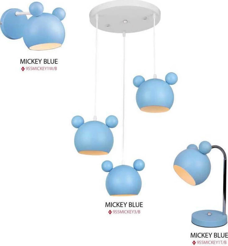 Mickey Επιτραπεζιο Φωτιστικο 1Xe27 Μπλε Elmark