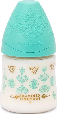 Suavinex Πλαστικό Μπιμπερό Haute Couture Θηλή Σιλικόνης 3P 150ml Turqoise