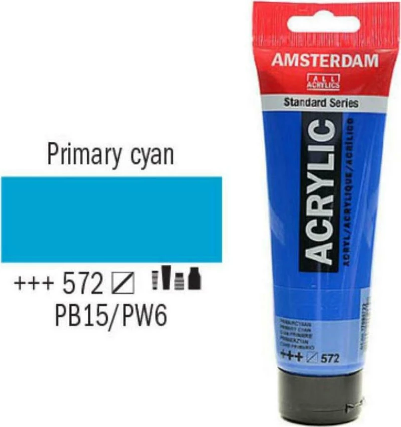 Royal Talens Amsterdam All Acrylics Standard 120ml Primary Cyan 572