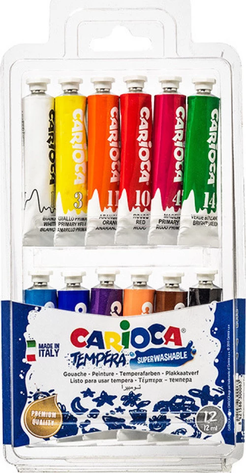 Carioca Τέμπερες 12ml 12τμχ Πολύχρωμο
