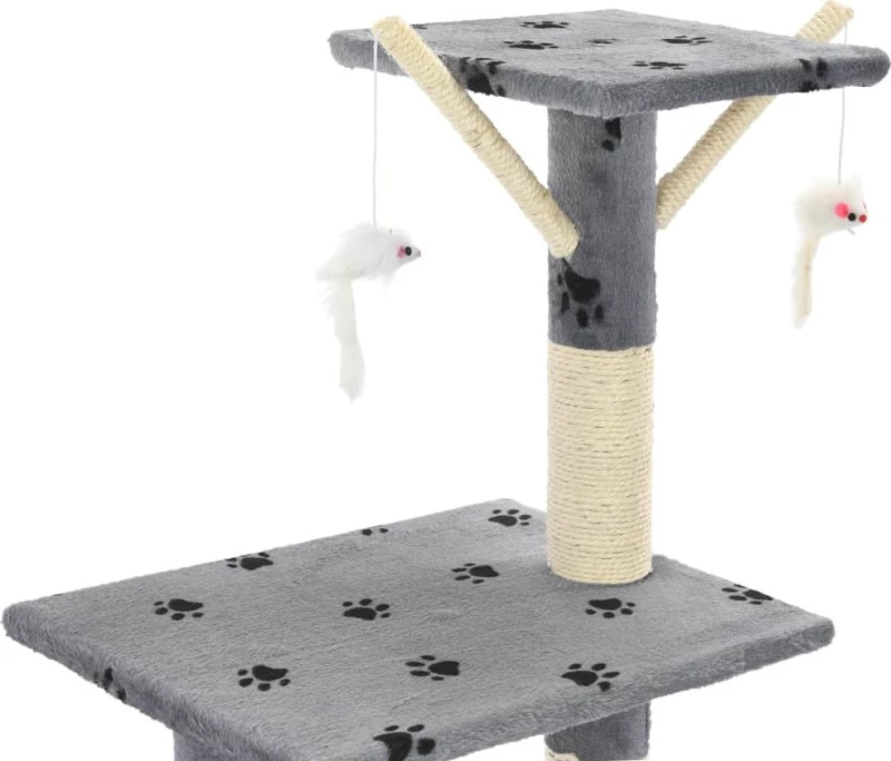 vidaXL Δέντρο Γάτας Με Τύπωμα Πατούσες Γκρι 49x35x138cm