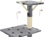 vidaXL Δέντρο Γάτας Με Τύπωμα Πατούσες Γκρι 49x35x138cm
