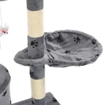 vidaXL Δέντρο Γάτας Με Τύπωμα Πατούσες Γκρι 49x35x138cm