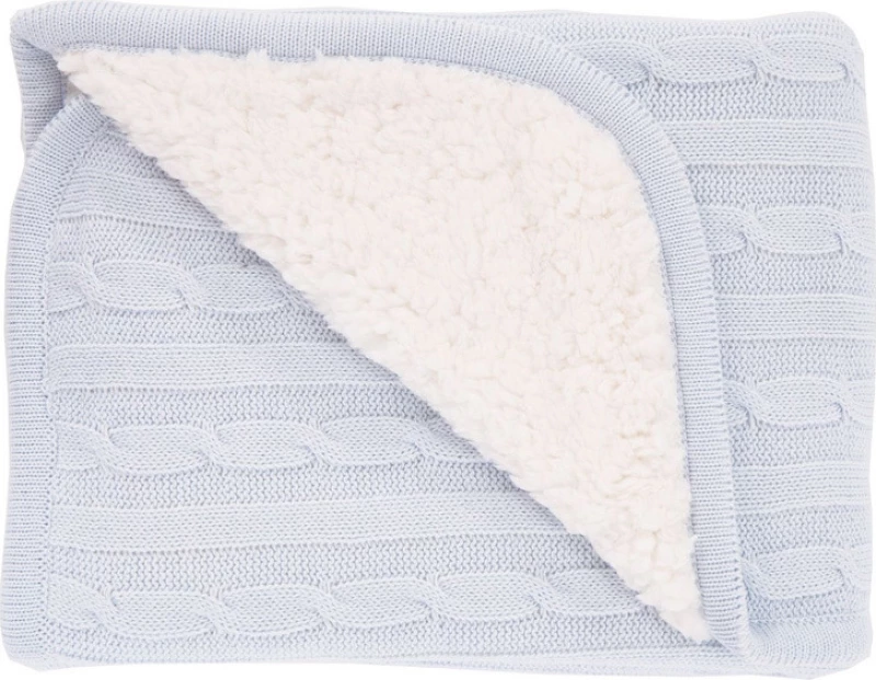 Kikka Boo Κουβέρτα Αγκαλιάς & Λίκνου Knitted Πλεκτή 75x100cm Light Blue