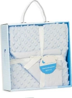 Interbaby Κουβέρτα Αγκαλιάς & Λίκνου Coral Fleece 80x110cm Blue