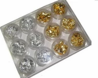 Κασετίνα 12 τεμαχίων Nail foil-Nail Art Gold Silver Paillette