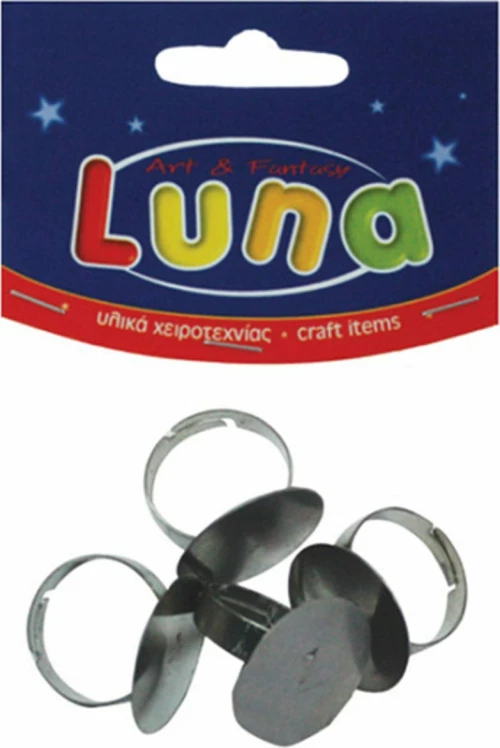 Luna Βάση Δακτυλιδιού Μεταλλική 20mm 4τμχ