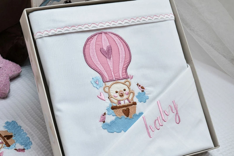 Cokitex Σετ Σεντόνια Κούνιας Baloon 120x160cm Pink