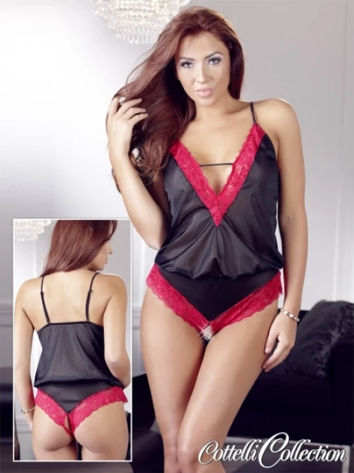 Cottelli Collection Teddy Madi Black Red