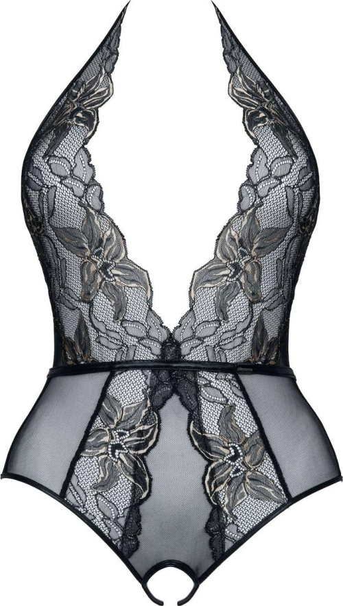 Demoniq Melissa Crotchless Teddy Black