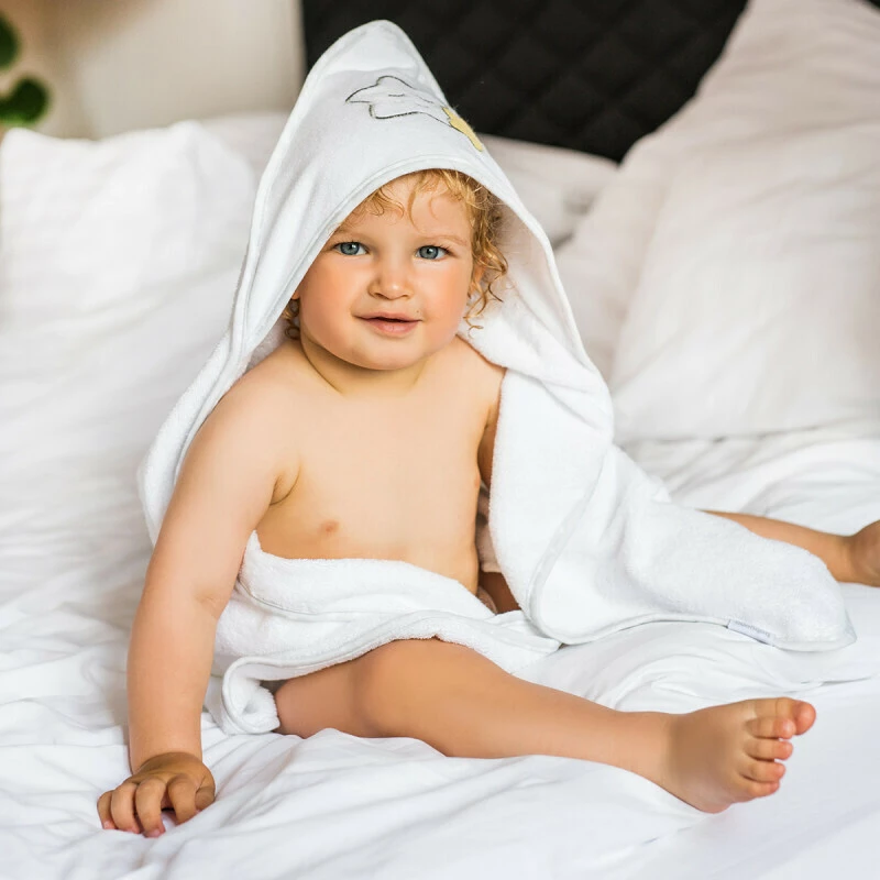 Πετσέτα με κουκούλα 100x100 Άσπρη Babyono