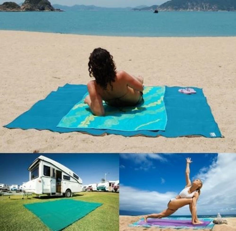 Sand Free Mat Ψάθα που δεν Κρατάει την Άμμο 200x150cm Γαλάζιο