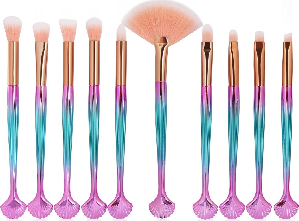 ΣΕΤ ΠΙΝΕΛΑ ΜΑΚΙΓΙΑΖ - SHEEL PROFESSIONAL WOMEN MAKEUP BRUSH SET 10 ΤΕΜΑΧΙΩΝ (PINK/BLUE/PURPLE)