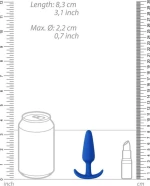 Shots Slim Butt Plug Blue 7.5cm