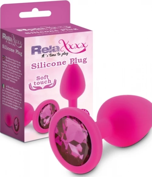 Σφήνα "Silicone size S" ροζ με κρύσταλλο ροζ