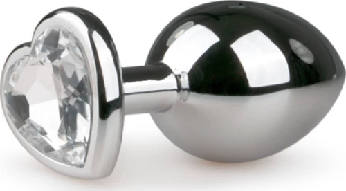 Metal Butt Plug No. 7 - Silver/Clear