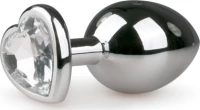 Metal Butt Plug No. 7 - Silver/Clear