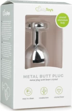 Metal Butt Plug No. 7 - Silver/Clear