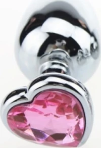 Heart jewel plug medium (pink)