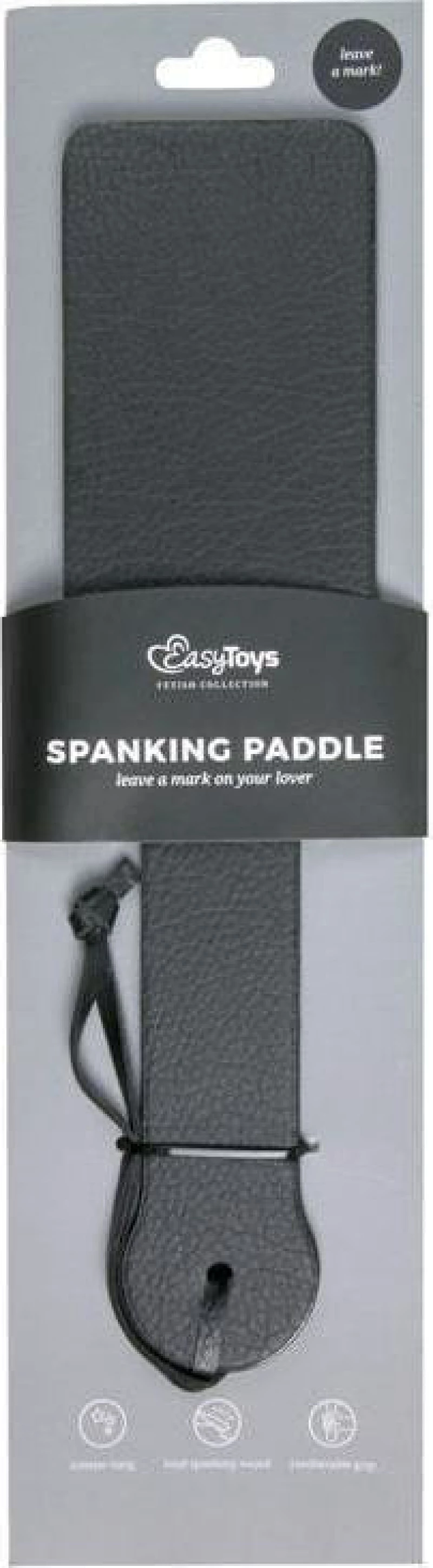 Easytoys Pu Leather Paddle Black 32.5cm