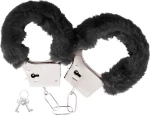 DARKNESS PLEASURE FURRY HANDCUFFS BLACK