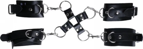 BDSM Δερμάτινο σετ δεσίματος με χειροπέδες
