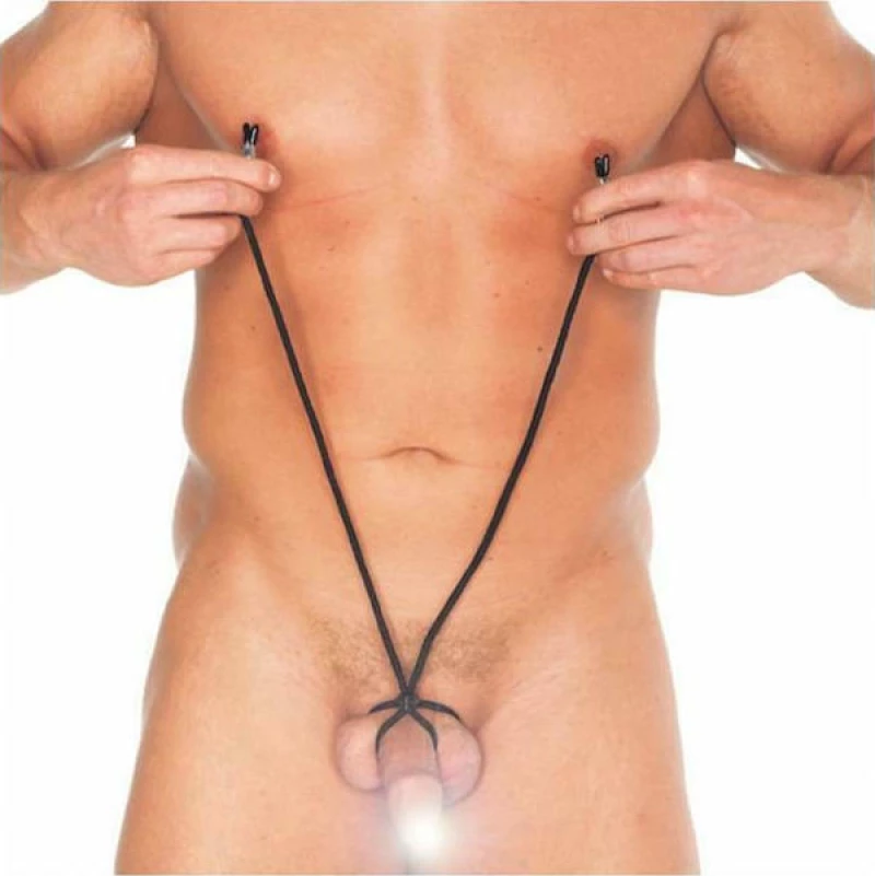 Rimba Nipple Clamps with Penis / Testicle Cord