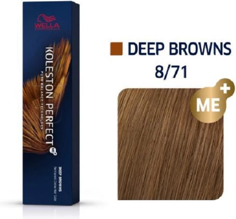 Wella Koleston Perfect Me+ Deep Browns 8/71 Ξανθό Ανοιχτό Καφέ Σαντρέ 60ml